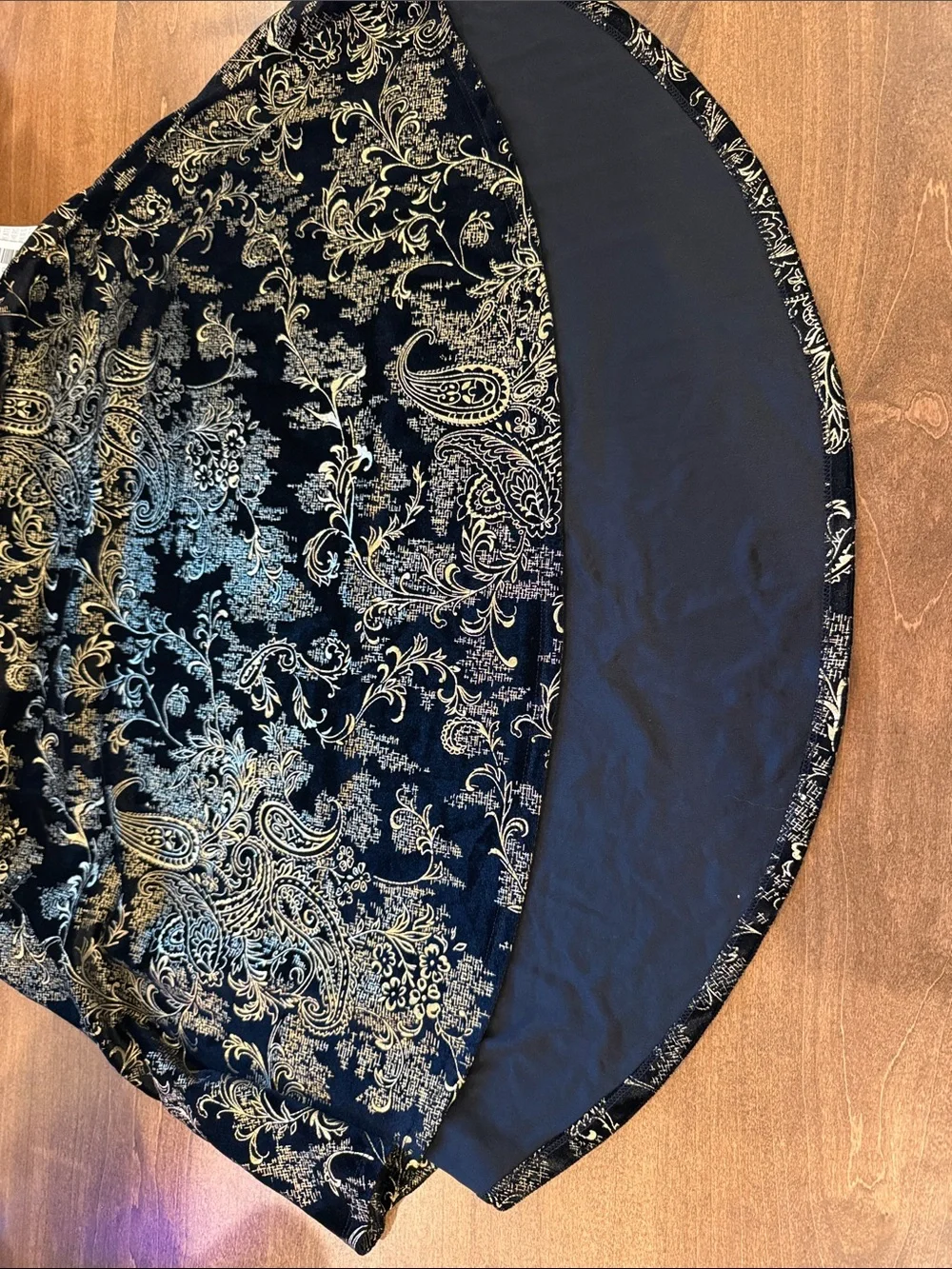 LuLaRoe Black Dress with Gold Paisley Print - High Low